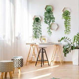 Pakket van 3 kunstmatige hangplanten met potten 63cm 78cm 80cm Kunstplanten Vine Kunstmatige hangende klimopplanten Binnen in potten voor thuis, binnen en buiten