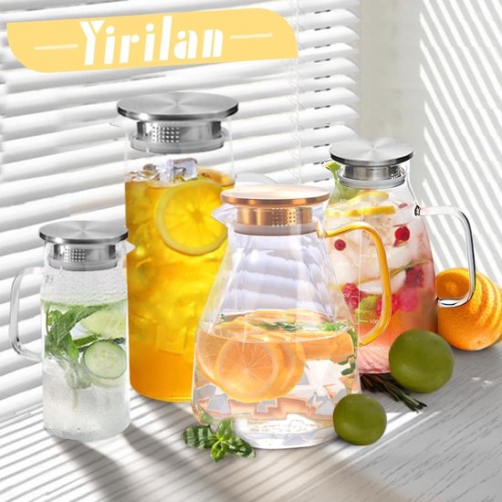 Karaf, 1 liter, glazen karaf, waterkaraf, waterkan, karaf, glas met deksel, glazen kan, waterkaraf met deksel Karaf, 1 liter, glazen karaf, waterkaraf, waterkan, karaf, glas met deksel, glazen kan, waterkaraf met deksel