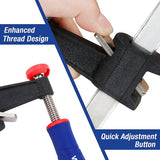 Schroefklemme set 4 stuks steeksleutels, spanwijdte 150 mm/300 mm, spankracht 272 kg, uitlading 80 mm, staal en nylon voor houtbewerking draaien vastzetten van houten werkstukken