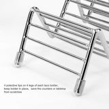 Taco Houder staander, roestvrij staal, taco rek, golfvorm, voedselstandaard, keukengadget gereedschap voor harde of zachte schelpen, tacos, sandwiches, 2 stuks