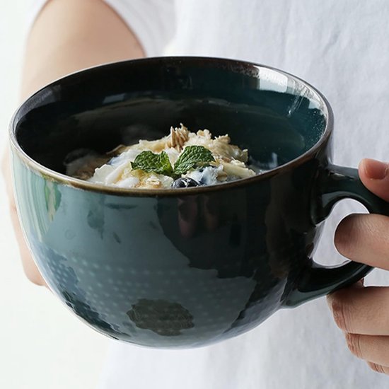 Grote keramische mok 700 ml koffiekop ontbijtgranenkommen met handvat koffiemok koffie theekop ontbijtgranensoep ramen slakom porseleinen koffiekop soepkom