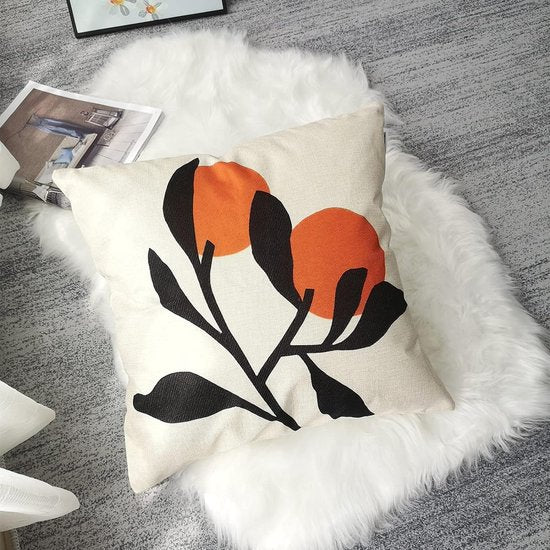 Kussensloop 40 x 40 cm, set van 4 decoratieve kussenhoezen, 40 x 40 cm, oranje, voor tuinlounge, bank, sierkussen, woonkamer, slaapkamer, kussenslopen, tuin, outdoor, bankkussen, sierkussen