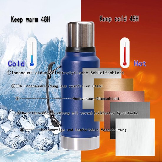 Legendary Thermosfles Geïsoleerde Roestvrijstalen Drinkfles Thermos Fles Lekvrije Geïsoleerde Fles Dubbelwandig Thermos Houdt 50 uur
