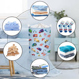 45 liter, blauwe wasmand voor baby's, jongens, speelgoed, opbergmand met deksel, opvouwbare opbergmand voor kinderkamer, 36 x 45 cm