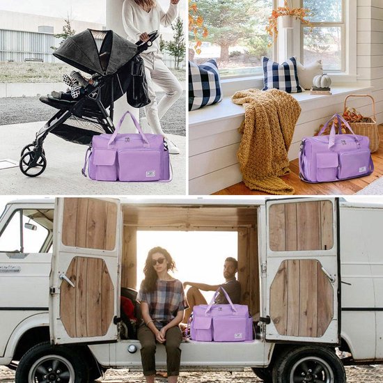 35L damessporttas opvouwbare reistas met schoenenvak en natvak, waterafstotend weekendtas gym reistas handbagage trainingstas voor dames heren paars