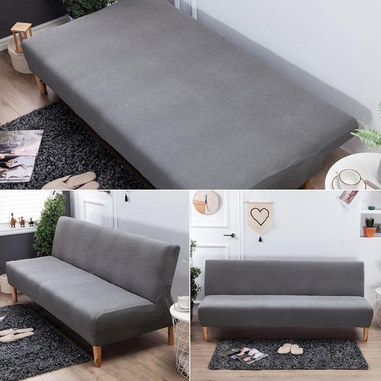 Clic Clac Elastische bankovertrek, zonder armleuning, armloos, antislip (grijs)