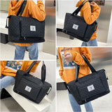 Opvouwbare reistas, grote sporttas, voor dames, weekends, handbagagetas, reistas, wet, tote, bagage, gym, sport, duffel, meisjes, ultralicht, groot, uitbreidbaar, waterdichte zwemtas, kliniektas, geboorte, zwart