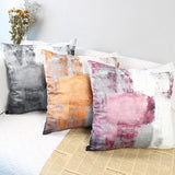 Decoratieve kussensloop, 40 x 40 cm, set van 2 fluwelen kussenslopen, oranje, bank, landhuisstijl, esthetisch sierkussen, vierkant, bankkussen, outdoor kussen, sierkussen