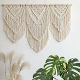 Macramé wandbehang kunst geweven tapijt boho decoratie chic home decor appartement slaapzaal kamerdecoratie, balkon decoratie, wanddecoratie boho (H)