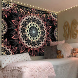 Mandala wandtapijt Indiaas Boheems hippie wanddoek muur deocratie roze lotustapijt esthetisch voor kamer slaapzaal slaapkamer 150x130cm
