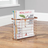 Vrijstaande krantenhouder voor de badkamer mooie tijdschriftenverzamelaar van metaal chique badkameraccessoires voor kranten, tijdschriften, boeken enz. roodgoud