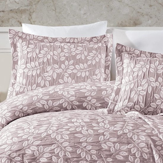 Beddengoedset, sprei 220 x 240 cm en 2 kussen slops 50 x 70 cm, sprei, sprei, jacquard-weave woonken, zacht en modern, roze