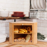 Bamboo Bread Bin, Bread Box, Food-Safe Bread Storage Bin, Easy to Clean