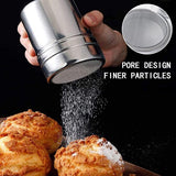 2 stuks poedersuikerstrooier, met deksel, poedersuiker-strooier, meelstrooier, poedersuiker, roestvrijstalen poederstrooier, meelzeef, voor thuis, restaurant, outdoor