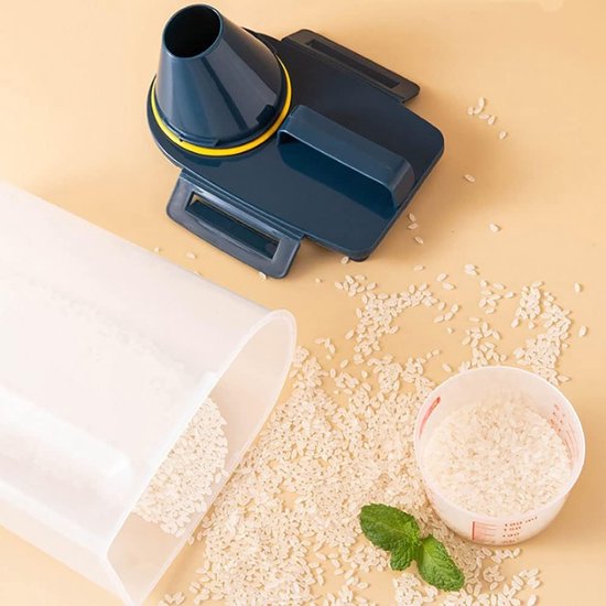 opbergdoos, kunststof voor de keuken, container, rijstkorrelhouder, waspoeder, wasmiddelcontainer met schenktuit