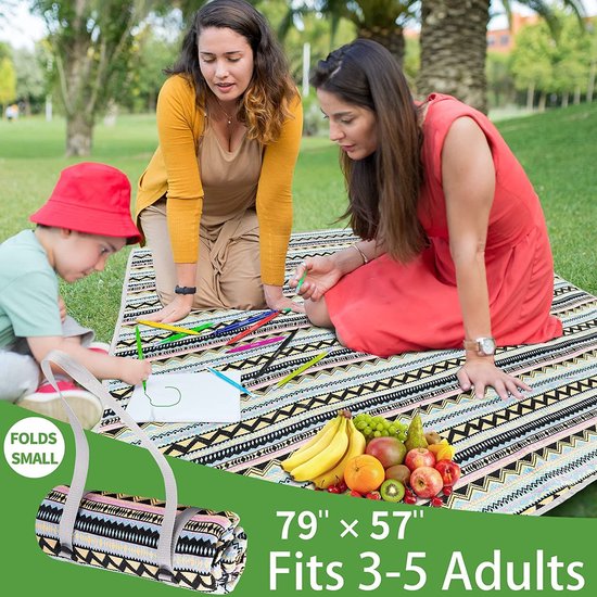 waterdicht, picknickdeken, katoen, waterdicht, stranddeken, 199 x 140 cm, katoenen campingdeken op het strand, camping, park, irriteren, grijs