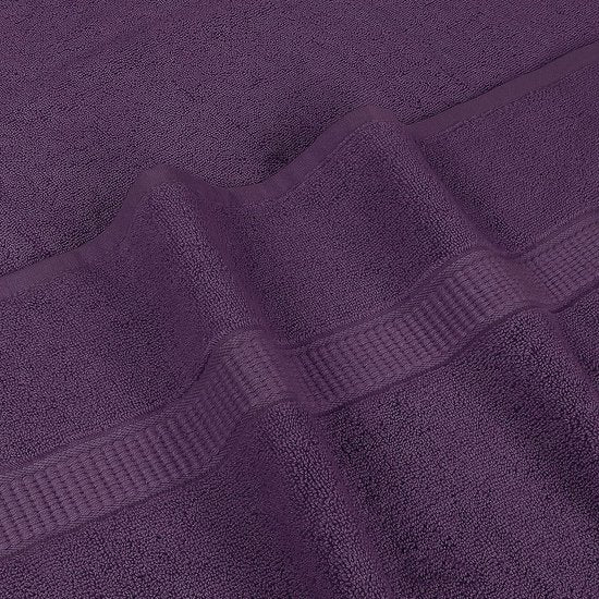 Badhanddoek groot van katoen, set van 2 - douchehanddoeken, handdoeken groot 90 x 180 cm (pruim)