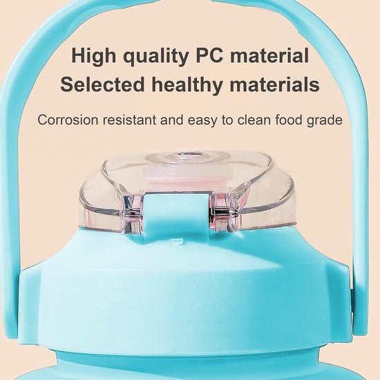 Drinkfles, sportdrinkfles, drinkfles met grote inhoud, 2 l/1000 ml, lekvrij, sportfles, sportfles voor fiets, camping, yoga, gym.