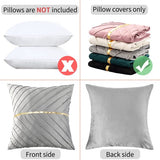 Kussenhoes, goudgrijs, fluweel, decoratief kussen voor woonkamer, 45 x 45 cm, bankkussen, luxueus zacht bankkussen, sierkussenhoes met verborgen ritssluiting, voor woonkamer, slaapkamer, set van 2