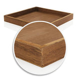 2 x houten dienblad, stijlvol decoratief dienblad in notenhoutlook, modern houten dienblad, geschikt voor dagelijks gebruik en leuke decoratie (2 stuks, bruin, 25 x 25 cm)