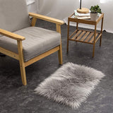 Schapenvacht Tapijt, Imitatiebont Lamsvacht, Schapenvel Imitatievacht | Kunstbont Tapijt Slaapkamer Woonkamer | Wasbaar Bont Tapijt, Decoratiebont | 40x60 cm - Grijs