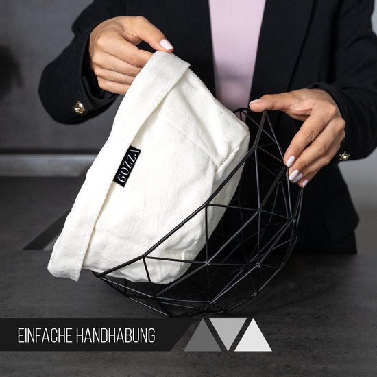 [2-in-1] fruitmand broodmand – met canvas inleg van 100% katoen – inzet is extreem robuust door weeftechniek – modern en tijdloos design