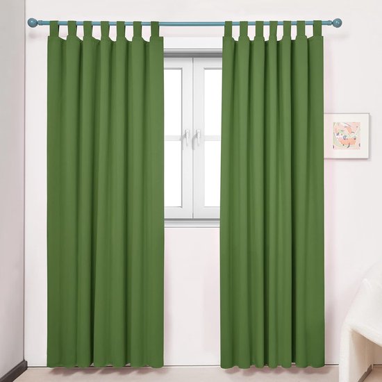 Verduisteringsgordijnen met lussen, ondoorzichtig, set van 2 Blackout curtains with loops, opaque, set of 2