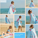 Grote strandhanddoek, microvezel handdoek, 180 x 90 cm, zandafstotend, sneldrogend, microvezel strandhanddoek, groot, voor strand/zwembadside/strandstoelen (Flamingo)