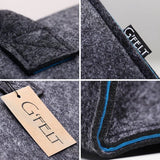 Premium vilten tas - als hoogwaardige boodschappentas, chique vrijetijdstas of badtas, krantenmand, vilten mand, boodschappenmand, stevige brandhouttas - tweekleurig grijs en rood