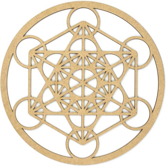Metatron's kubus hangerfiguur van hout. Spirituele decoratie, boho vintage muurdecoratie, esoterische geschenken, wanddecoratie voor de woonkamer, houten zen meditatie slaapkamerdecoratie, niet-metaal (Metatron's Cube, MDF).