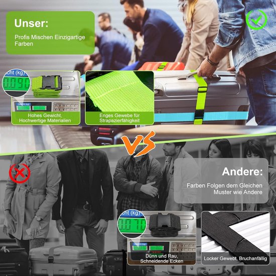 Kofferriemen, 4 stuks, verstelbare kofferband met adresplaatje, 2 kleuren, kruisband, kofferbanden voor koffermarkering, reisaccessoires, bagageriem, bagageriem voor veilig sluiten