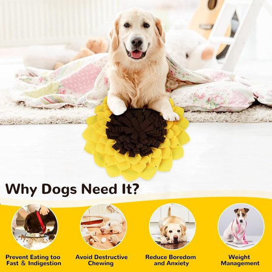 Snuffelkleed voor honden en katten, interactieve snuffelmat, geurtraining, intelligentiespeeltje ter bevordering van natuurlijk foerageren