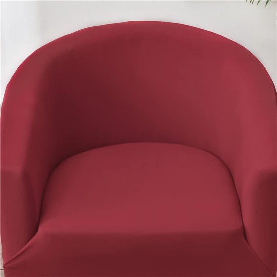 Stoelbeschermer, elastisch, effen, moderne clubstoel, stretch, universele bankovertrek voor eenpersoonsbank, clubstoel, cocktailstoel (rood)