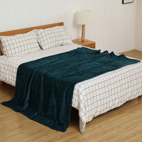 Knuffel deken pluizig extra zachte en warme vloeren flanel fleece deken, rimpels resistent/anti-verkleuring als SOFHADE hoek of bed surfen, Größe:150 cm x 200 cm, Farbe:Dunkelgrün