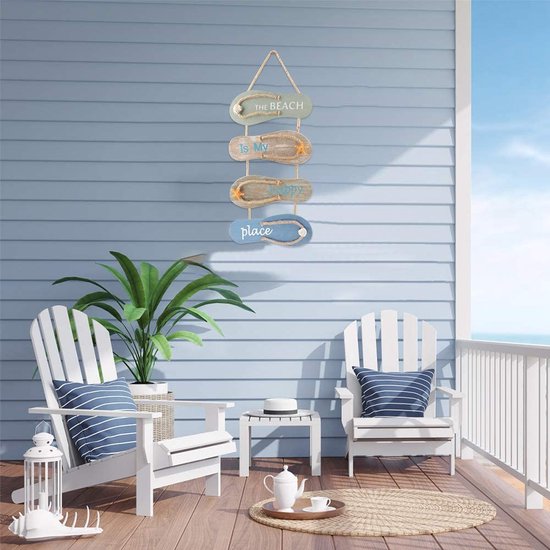 Nautische strand slipper decoratie slipper muur ornament hangende schoen slippers decoratie, wanddecoratie deur hangende ornament strand thema wooncultuur, grijs, blauw