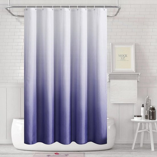 180x200cm badgordijn, douchegordijn anti-schimmel in de badkamer, gordijn voor badkuip-douche, waterdicht wasbaar, wasbaar douchegordijn van polyesterweefsel met 12 douchegordijnringen