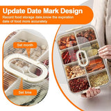 Snackdoos met compartimenten, 2 stuks snackbewaardoos, fruit- en groentebak met 8+4 compartimenten, voedselopslagcontainer voor koelkast en voorraadkast voor snacks, fruit en kruiden.