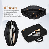 Laptoptas, laptoptas, aktetas, geschikt voor laptops tot 15,6 en 16 inch, uitbreidbare waterdichte schoudertas, draagtas, notebooktas, pc-computertas