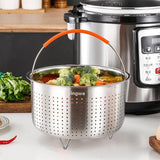 Direct pot mand, roestvrijstalen groentestoommand, stoommandinzet voor potten (6qt)