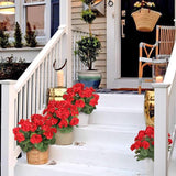 2 bundels kunstbloemen, bloemen geranium decoratieve weerbestendige kunstplanten namaak plastic UV-bestendige bloemen voor bruiloft thuis patio feest tuin tafel decor (rood)