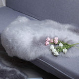 Imitatie lamsvacht schapenvacht tapijt, art bont in superzachte lamsvacht imitatie, wollen tapijt, langharige vachtlook, wil bedkleed, bankmat (60 x 90 cm, grijs)