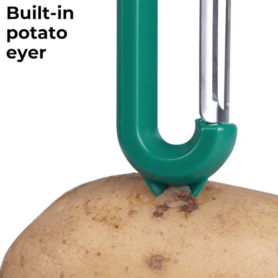 2 stuks dunschiller, aardappelschiller, groenteschiller, glad en gekarteld lemmet, schillen van groenten en fruit biedt scherpte soepelheid en een comfortabele grip, groen