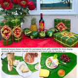 6 stuks kunstbananenbladeren, grote kunsttropische bladeren, groene bananenblad voor Hawaiian Luau party, thuis, keuken, bruiloftsfeest, woondecoratie