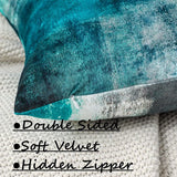 Decoratieve kussenhoezen van 40 x 40 cm, set van 2 fluwelen kussenslopen, turquoise, esthetisch, sierkussen, knuffelkussen, vierkant, bankkussen, outdoor, sierkussen