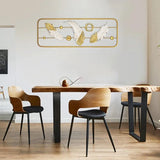 Set van 2 wandsculpturen vierkante wanddecoratie metalen wanddecoratie decoraties 3D metalen afbeeldingen moderne kunstwerken voor thuis woonkamer eetkamer slaapkamer keuken gang, type 3