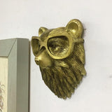 Hoofd-wanddecoratie, muurkunstdecoratie, hertenkop, wandtapijt, huisdecoratie, waterbestendig, bronsd hars, dierensculptuur, zonnecrème, dierenhoofd, wandtapijt, ornamenten (vos)