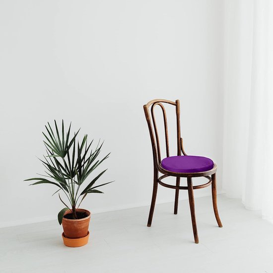 Tuinronde bistrostoel-zitkussen, bekleding voor tuininrichting buitenshuis, veilige banden om weg te glijden, waterafstotend, comfortabel, robuust, 33 cm, paars