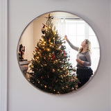 Spiegel Muurstickers Acryl, 2 Stukken 3D Spiegel Muursticker Zelfklevende DIY Behang Spiegel Muursticker Spiegel Tegels Kunst Decoratie Behang,30 * 30cm,voor Thuis Woonkamer(Zilver)