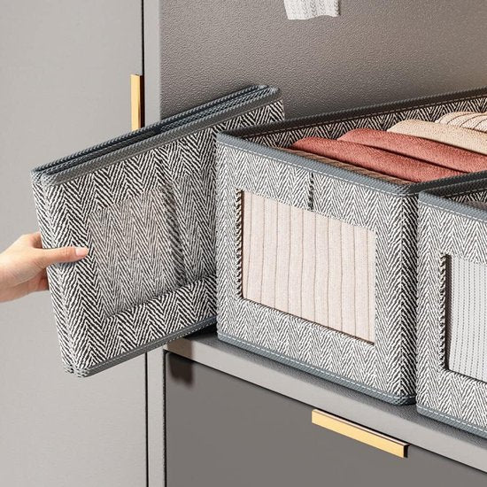 Opbergbox voor lade, kledingorganizer, opvouwbare opbergdoos voor kledingkast, ruimtebesparende oplossing voor kleding, speelgoed en meer, 44 x 30 x 20 cm