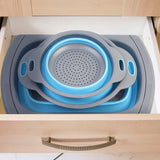 3 stuks opvouwbare siliconen zeef, afdruipzeef, 3 maten - antislip, ruimtebesparend en BPA-vrij - camper, outdoor en reizen